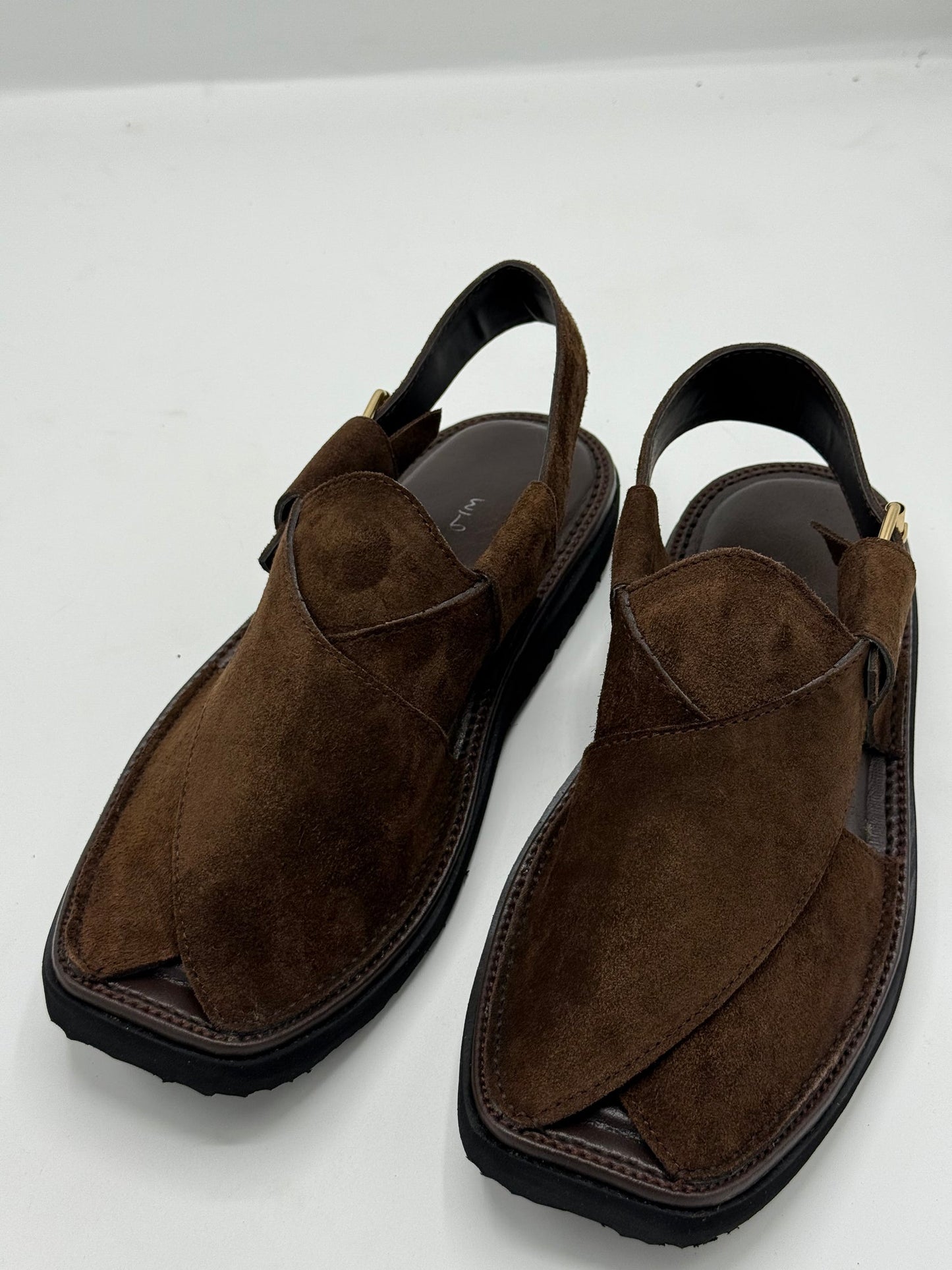 Air Kaptan Suede Dark Brown (Medicated Sole) Peshawari Chappal – Pure Leather Traditional