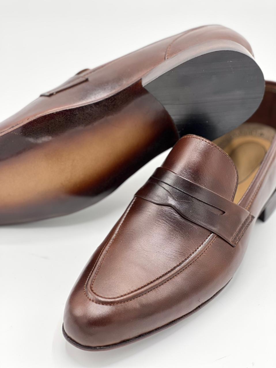 Plain Brown Handmade Leather shoes Koel