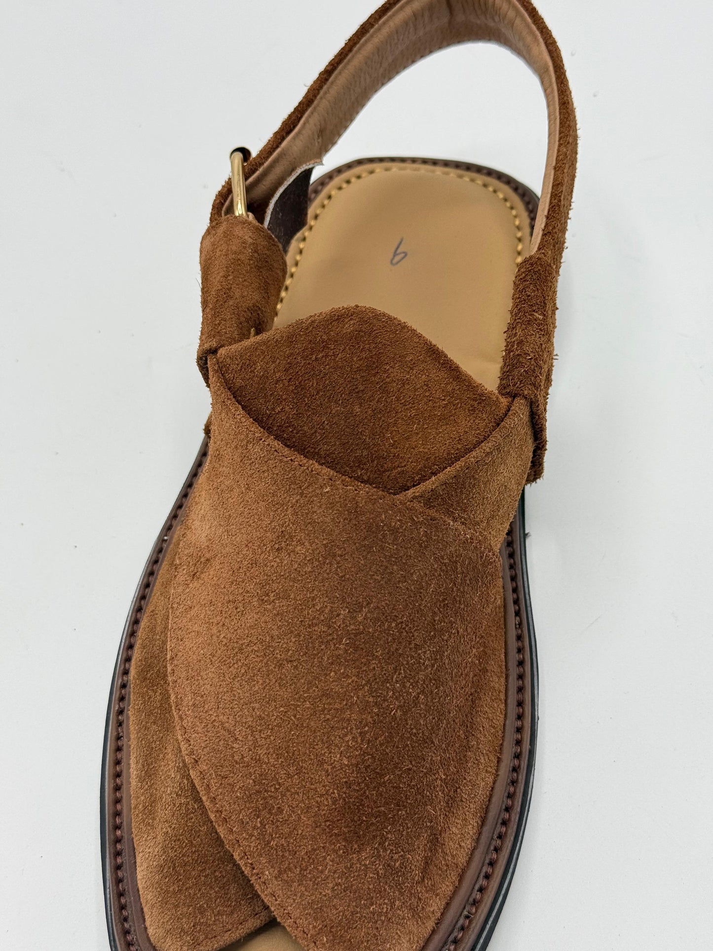 Handmade Suede Dark Brown Peshawari Chappals – Pure Leather, Traditional Comfort
