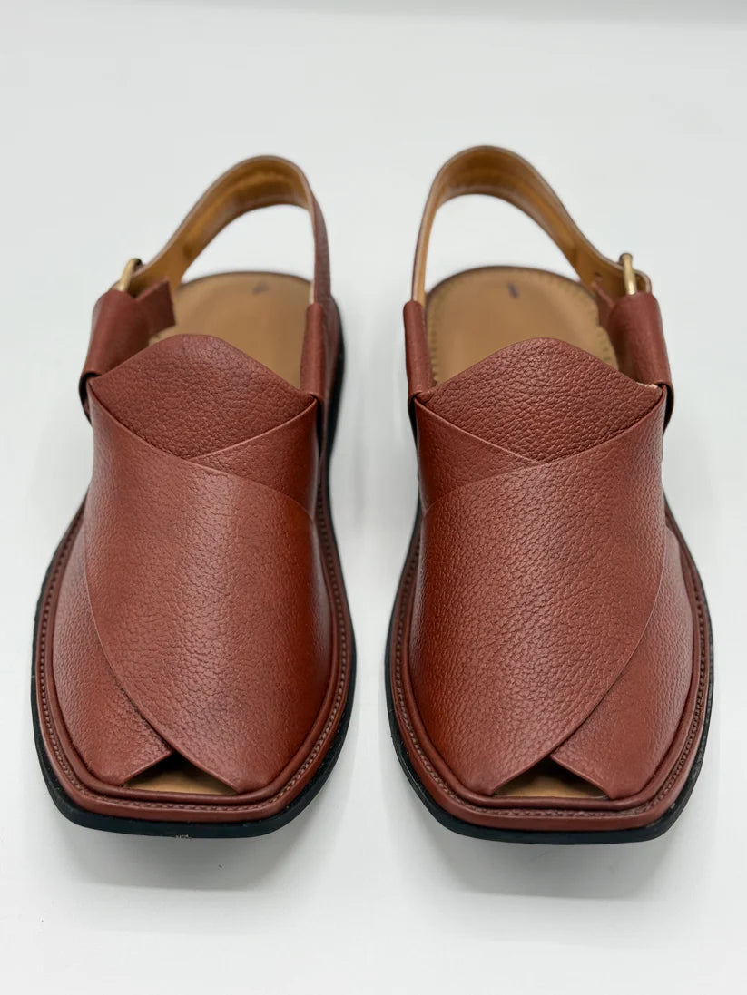 Smart Zalmi brown doted leather chappal