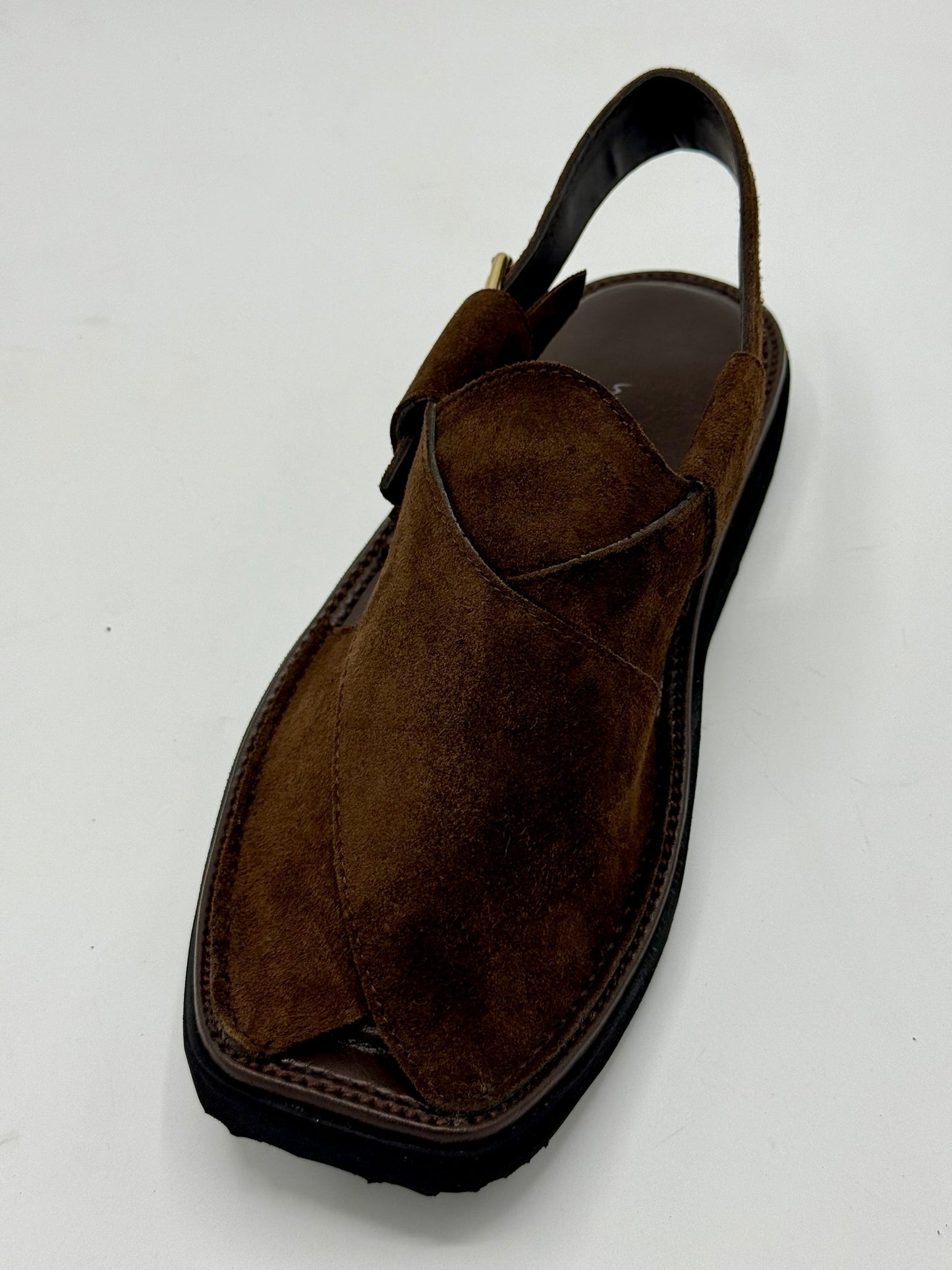 Air Kaptan Suede Dark Brown (Medicated Sole) Peshawari Chappal – Pure Leather Traditional