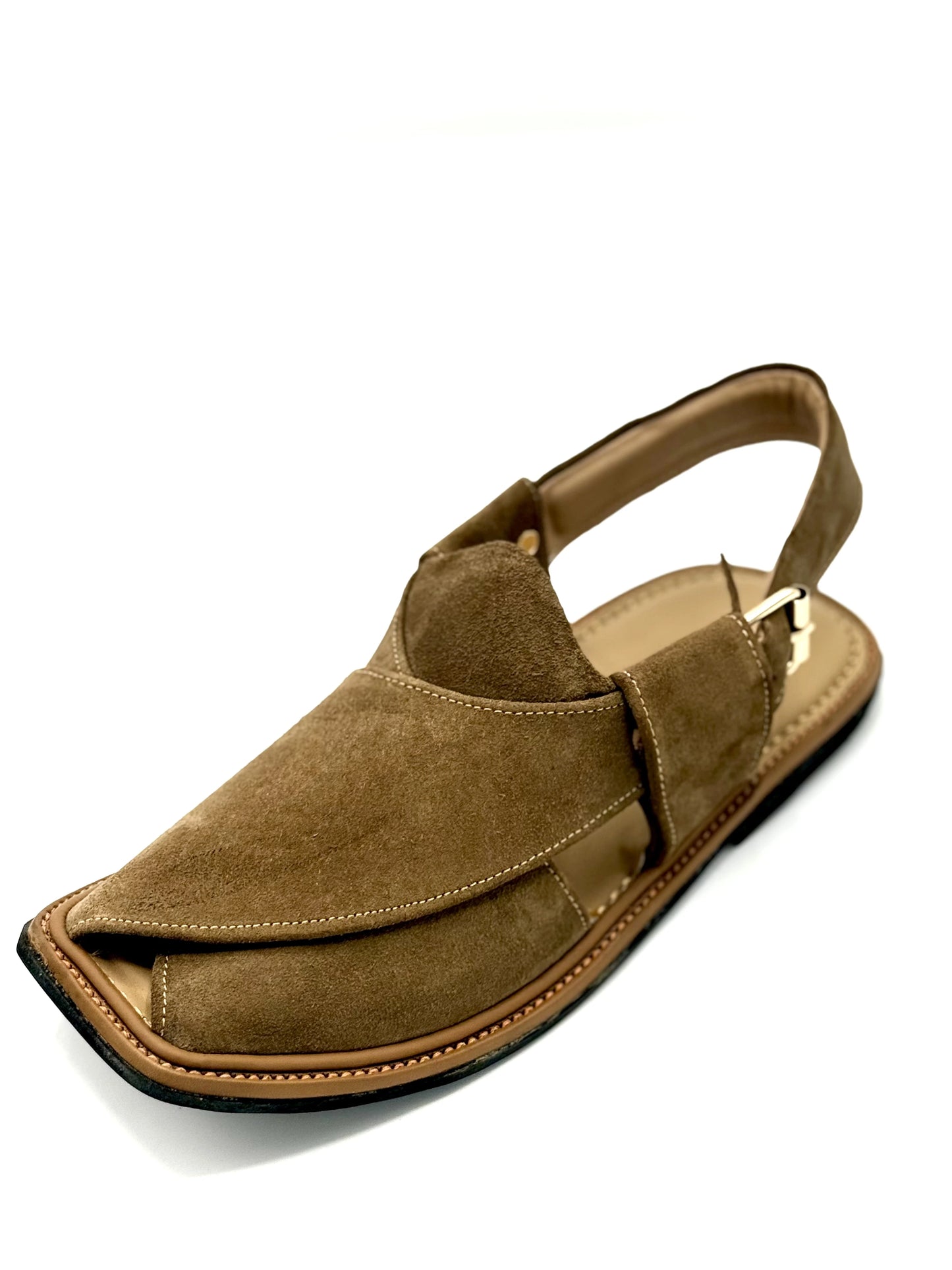 Suede Handmade Brown Peshawari Chappal – Pure Leather Traditional