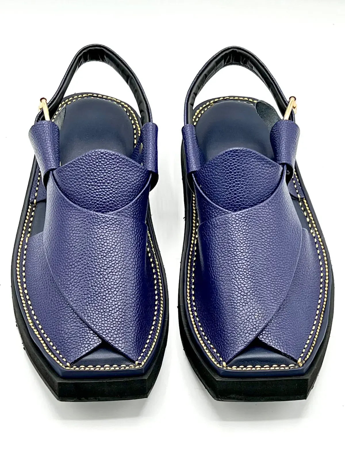 Kaptan Blue dotel leather chappal