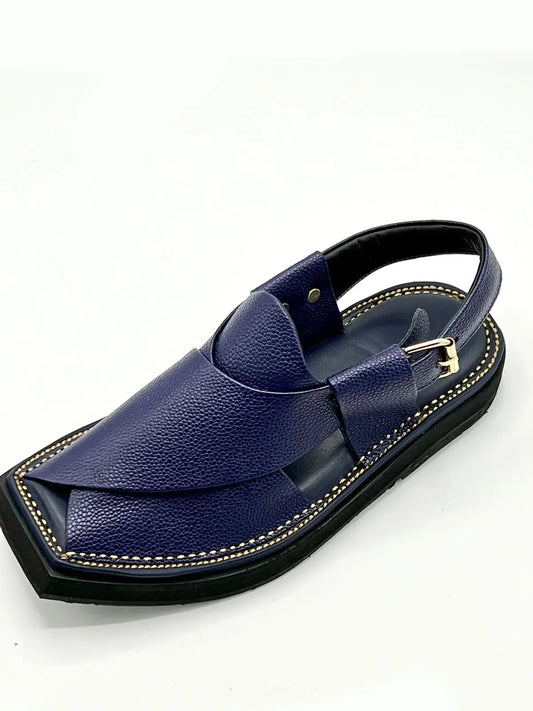 Kaptan Blue dotel leather chappal