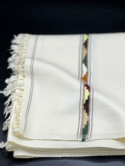 Australian Sahidar off white color shawl (handmade and woolen light weight)