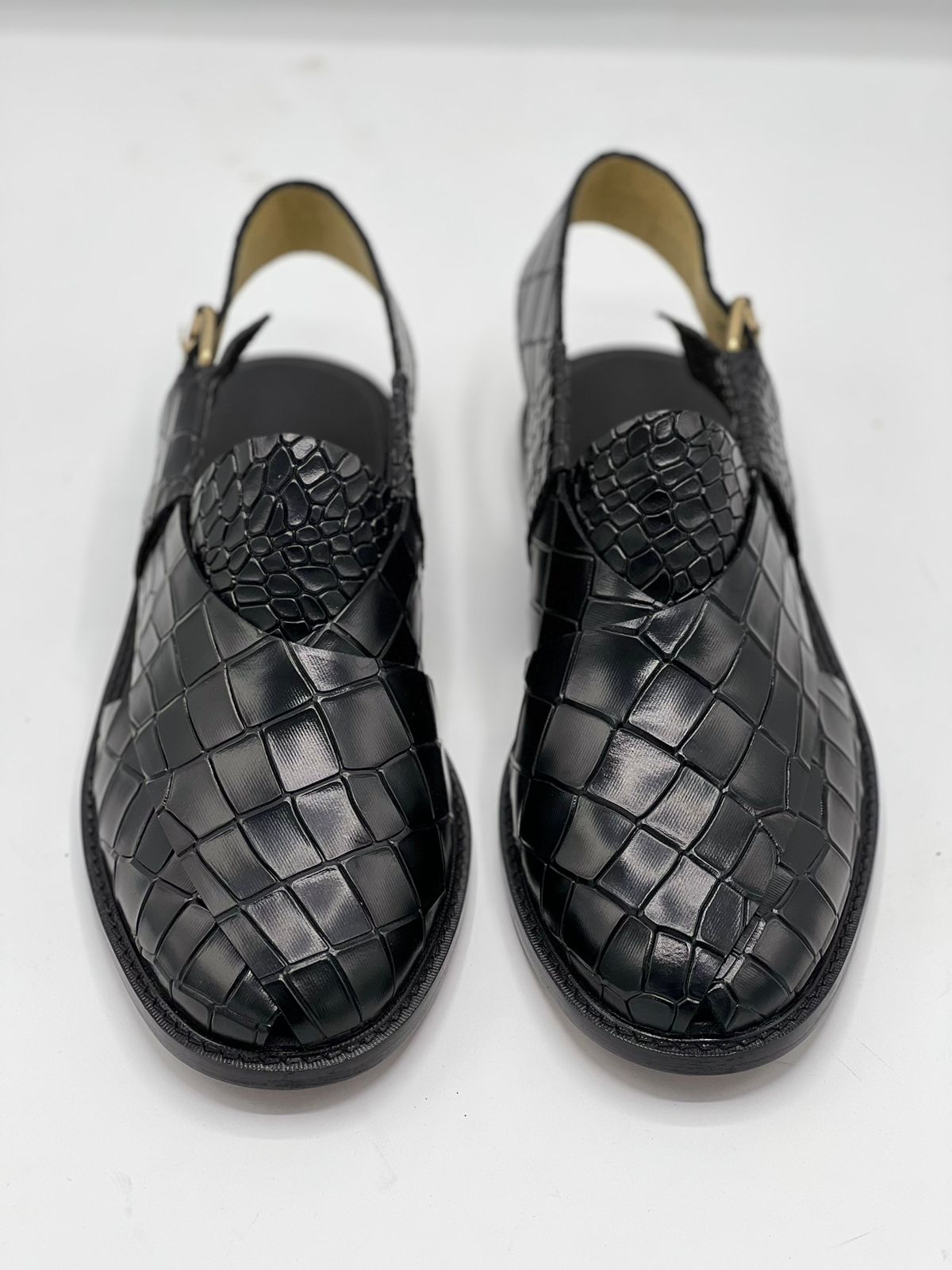 Koel speical leather sole chappal (Black dot 100 % leather)