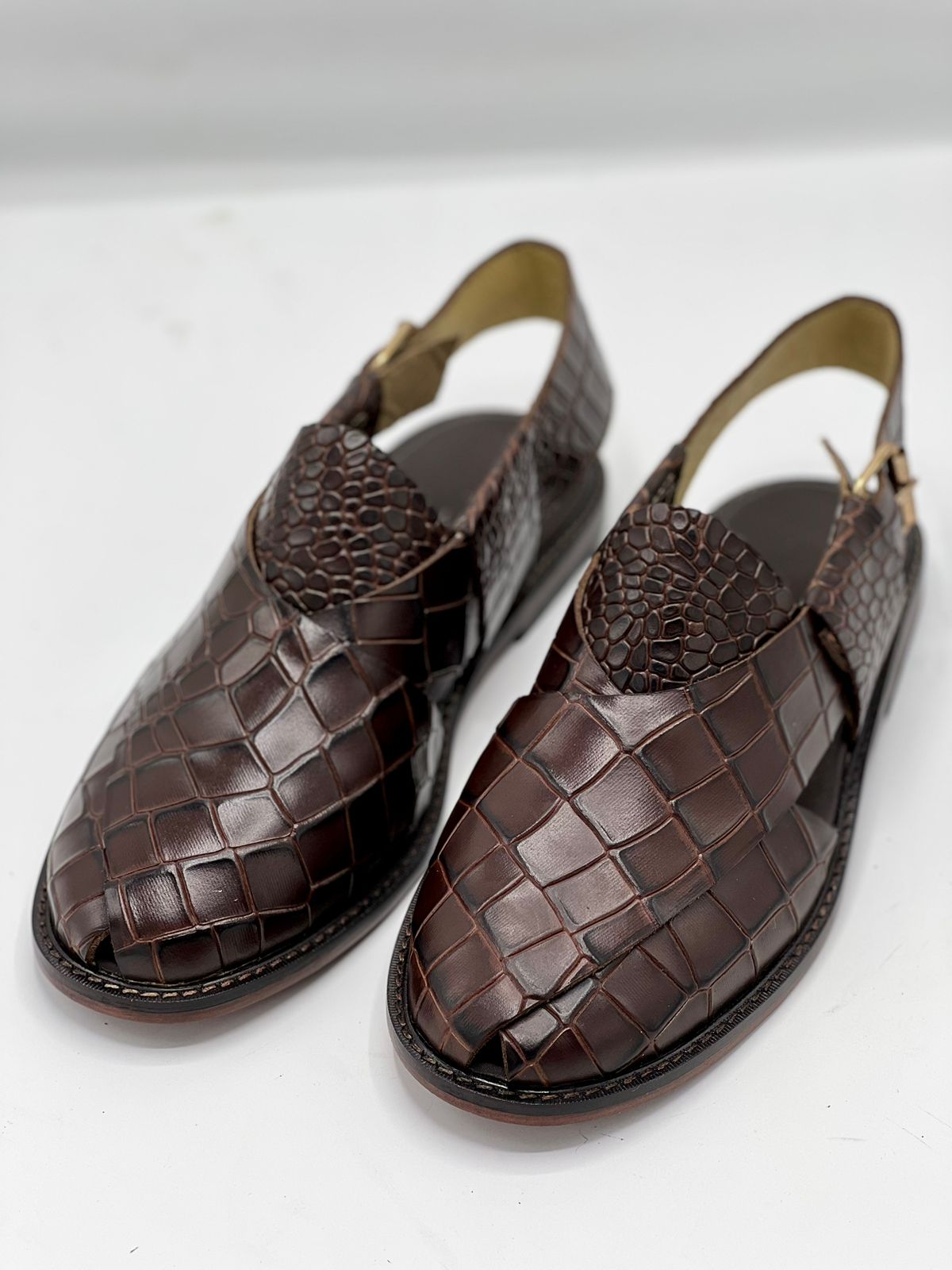 Koel speical leather sole chappal (brown dot color 100 % leather)