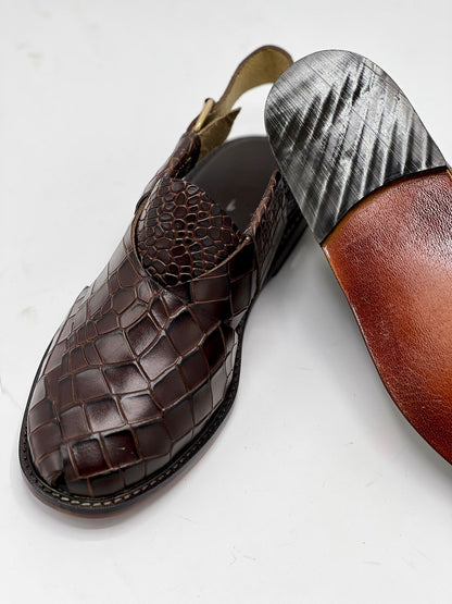 Koel speical leather sole chappal (brown dot color 100 % leather)