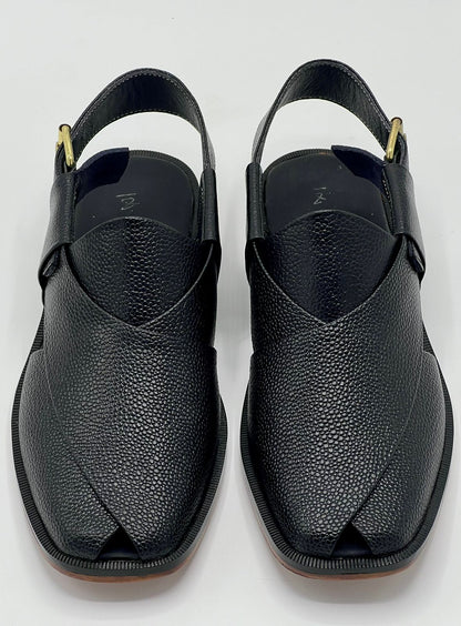 Koel speical leather sole chappal (black doted 100 % leather)