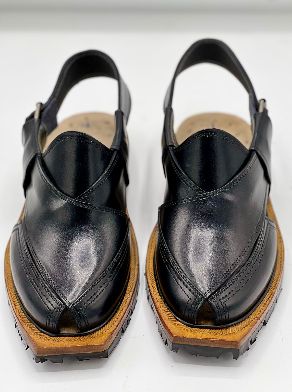 Norozi black Chappal (pure leather and handmade)