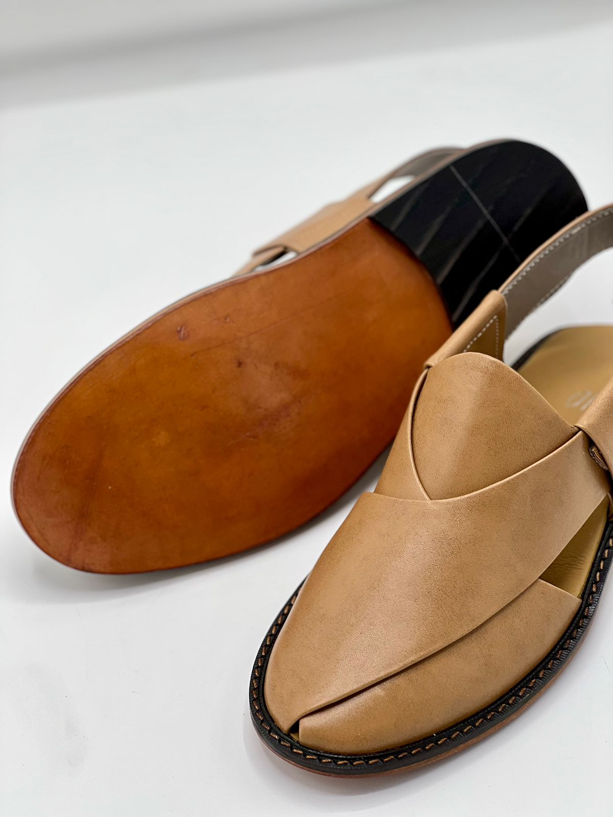 Koel speical leather sole chappal (camel color 100% leather)