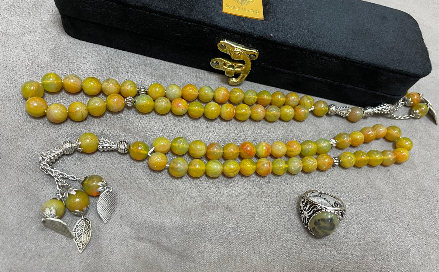 Yamani Yellow Aqeeq With Men's Ring (Copy)