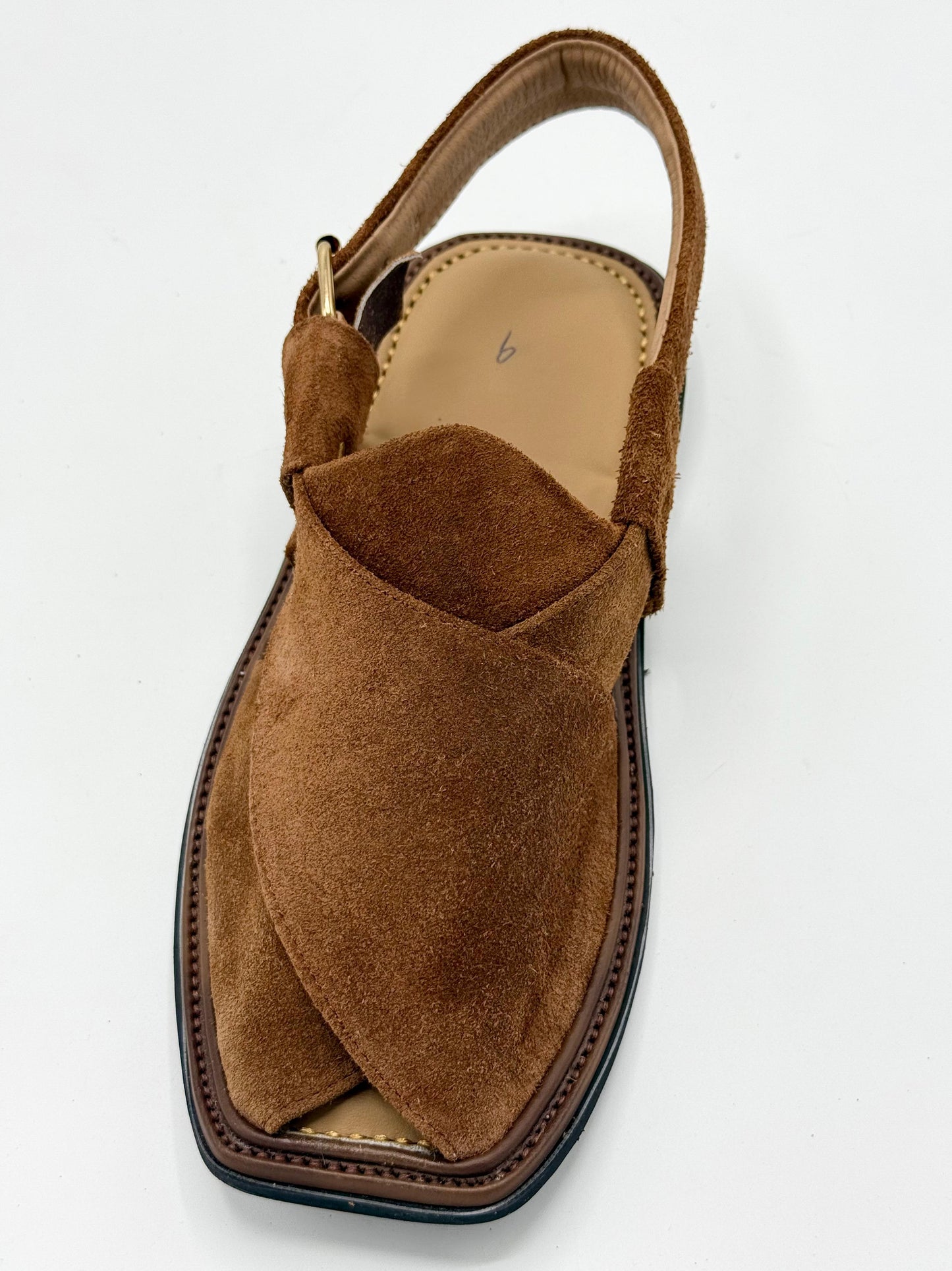 Handmade Suede Dark Brown Peshawari Chappals – Pure Leather, Traditional Comfort