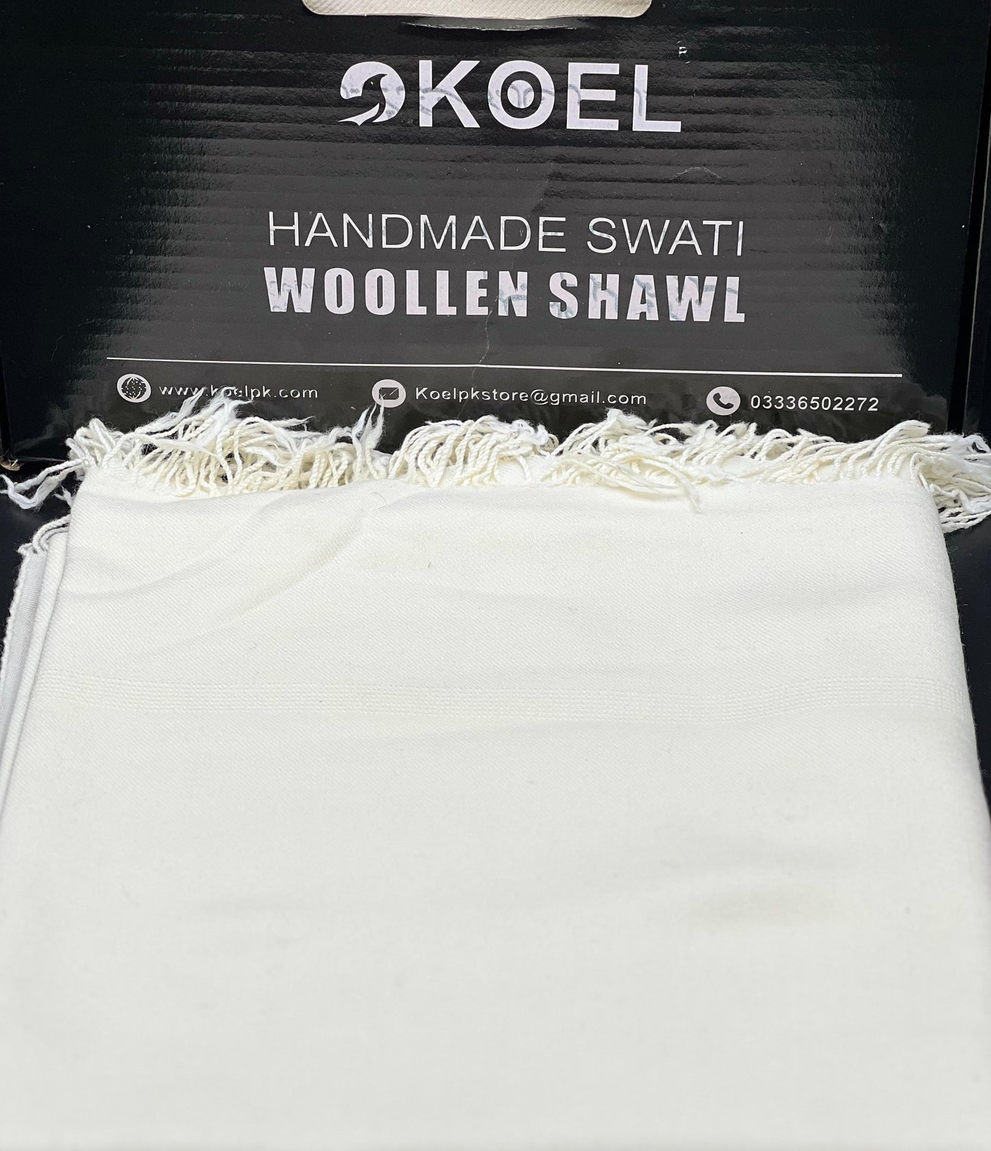 Koel specaial plain white shawl  100 woolen and handmade (price: 15 thousand)