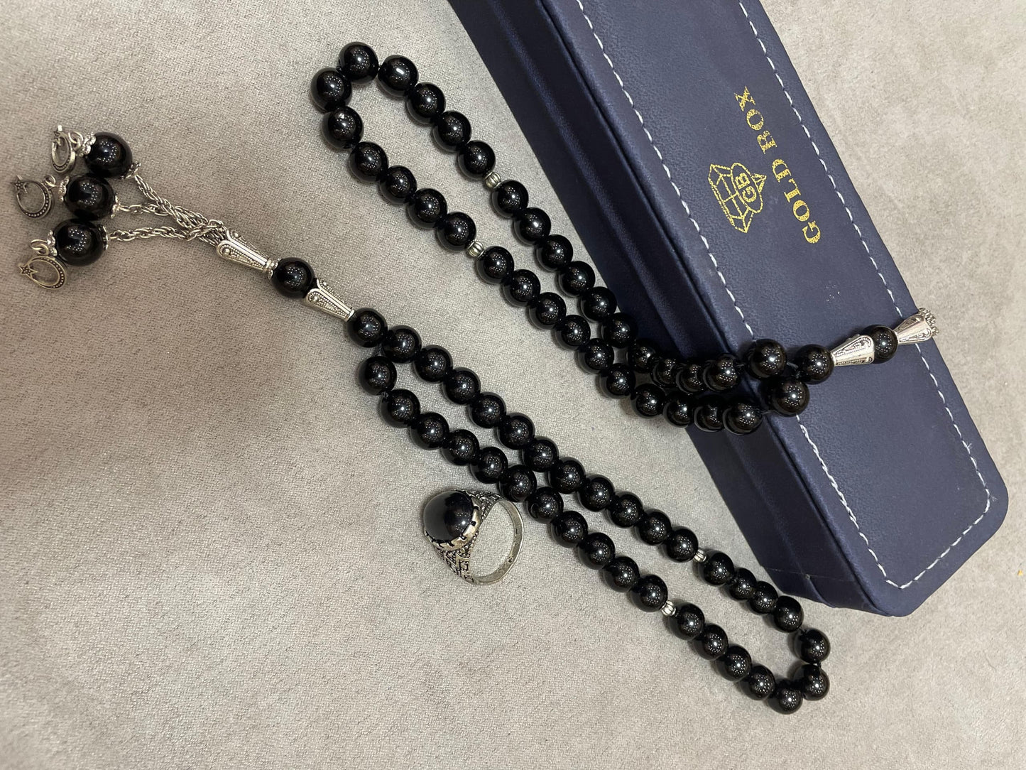 Black Aqeeq With Men's Ring