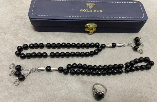 Black Aqeeq With Men's Ring