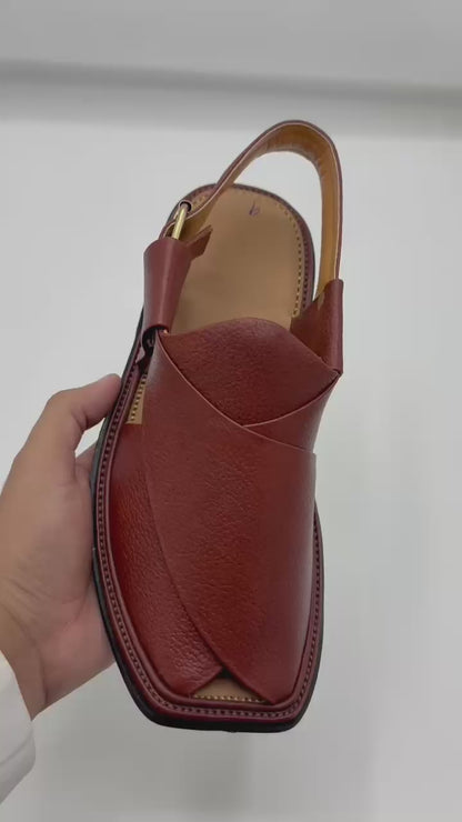Smart Zalmi brown doted leather chappal
