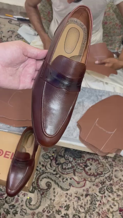 Plain Brown Handmade Leather shoes